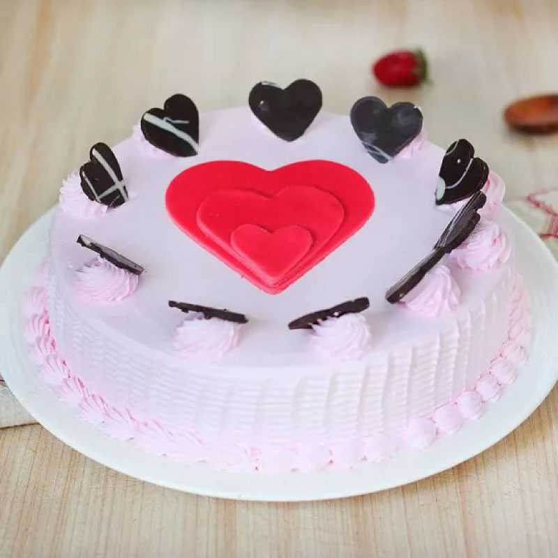 Heart pops Strawberry Cake